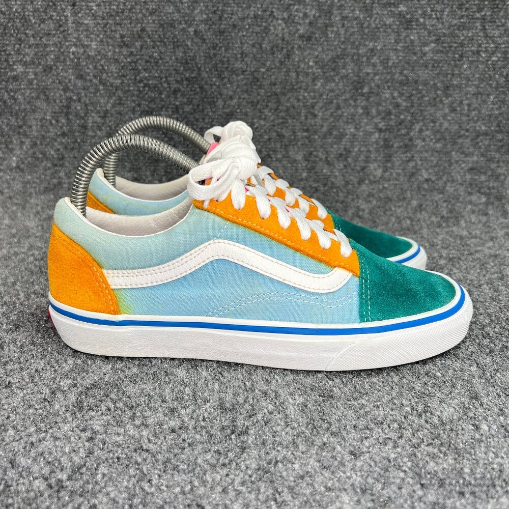 Vans Old Skool Shoes Women's 7 Color Block Suede Low Lace Retro Athletic Sneaker